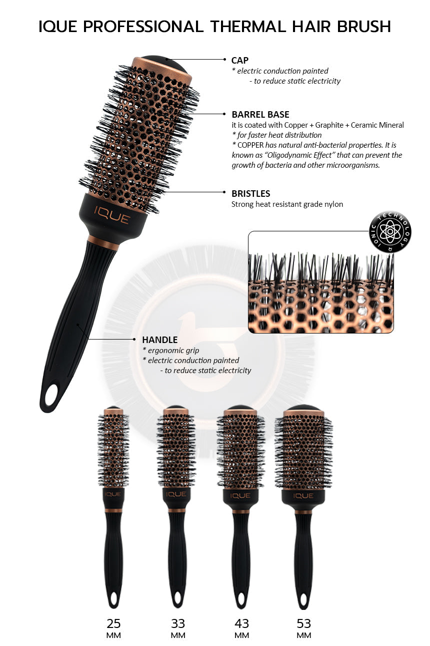 IQUE Ceramic Mineral Hairbrush 43"