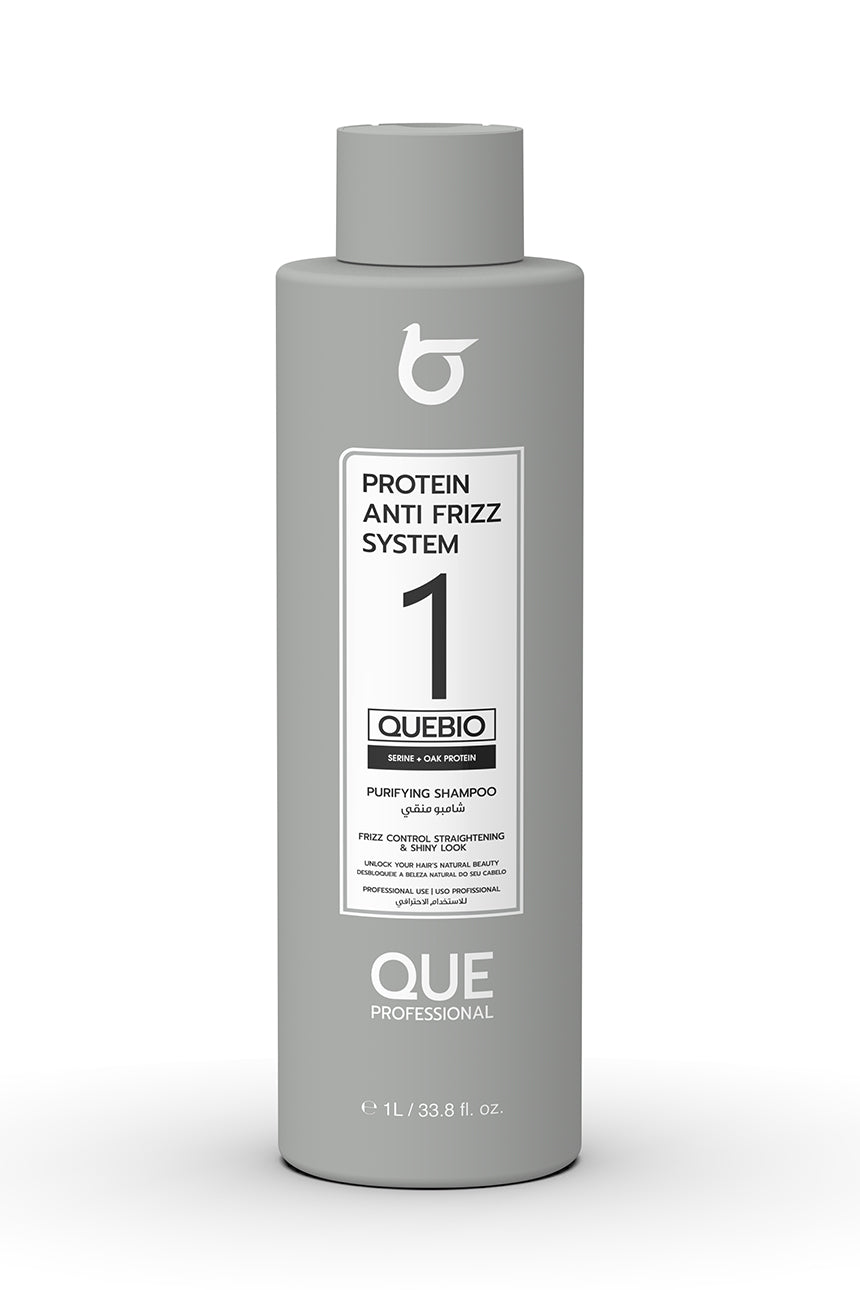 QUEBIO Protein Anti Frizz System Purifying Shampoo 1L Step 1